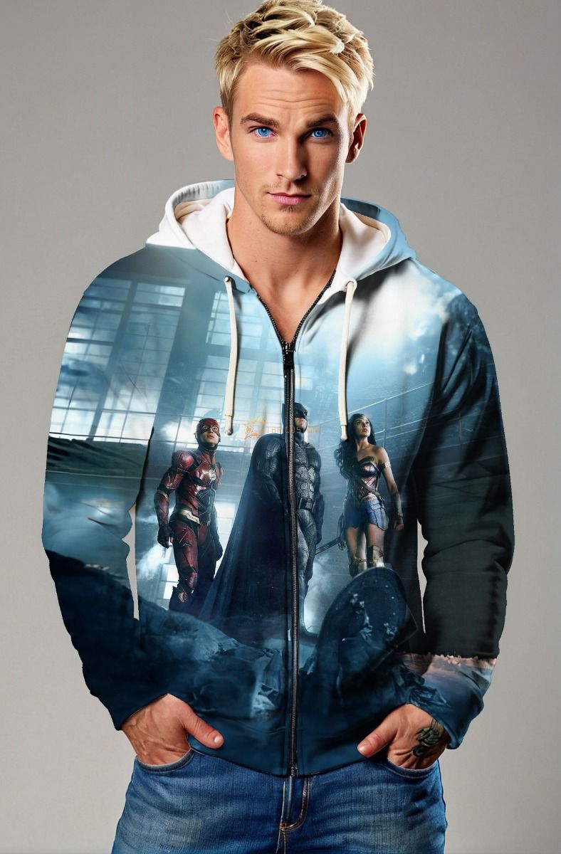 Justice League Horizon Zip-Up Hoodie – Heroic Blue Spectrum