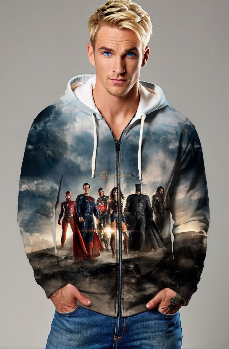 Justice League Ascent Zip-Up Hoodie – Nightfall Gradient Edition