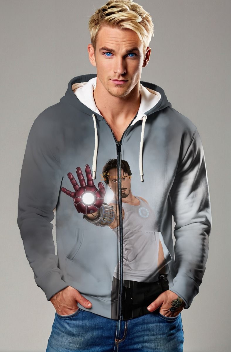 Gray Iron Legend Zip-Up Hoodie – From Genius to Hero