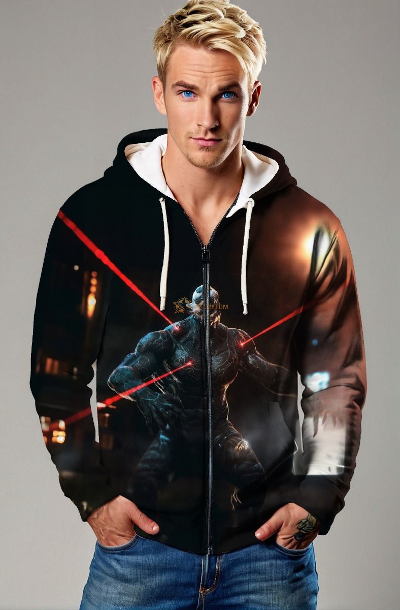 Black Venom Zip Hoodie – City Strike Stealth Edition