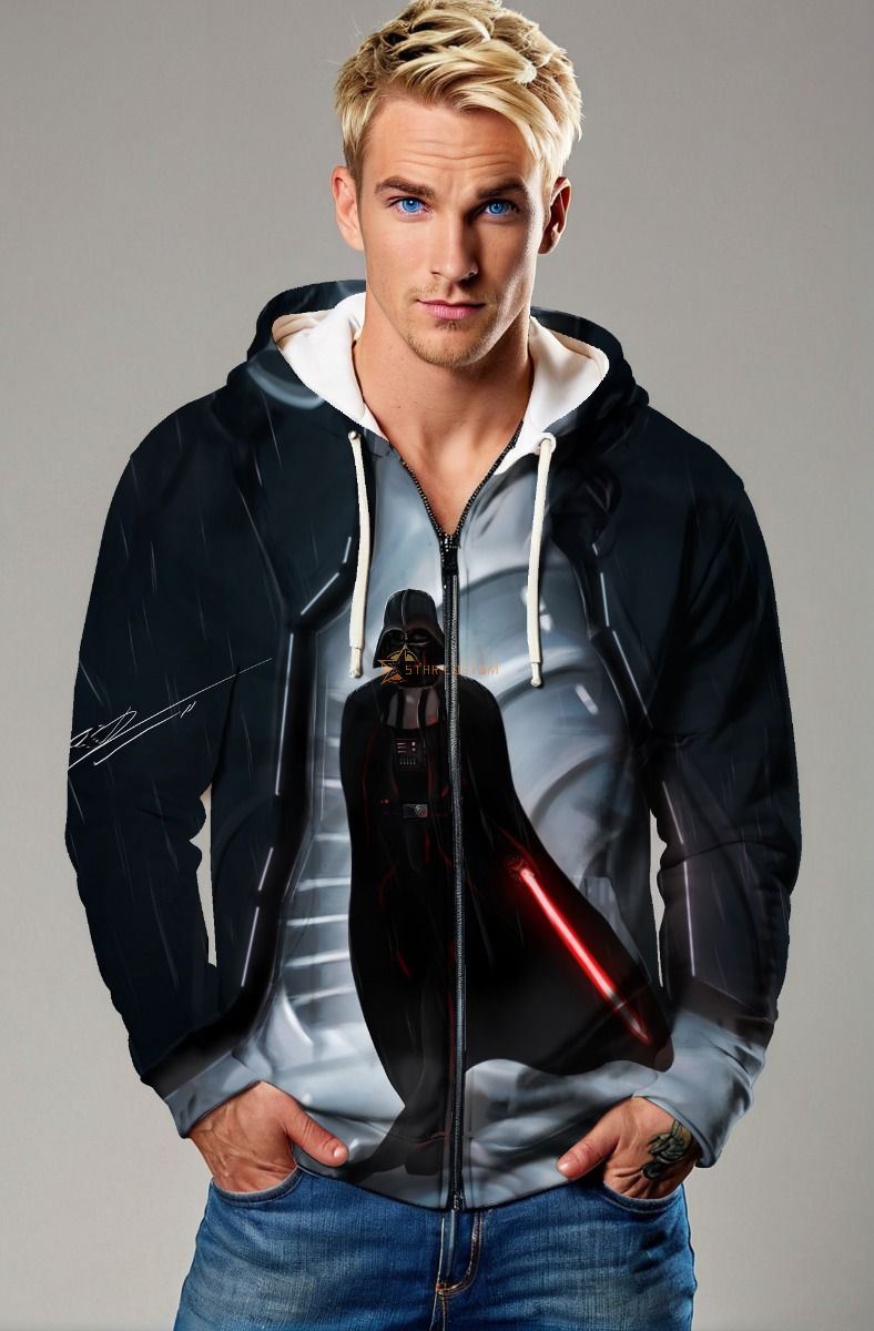 Dark Grey Zip-Up Vader Hoodie – Imperial March Edition