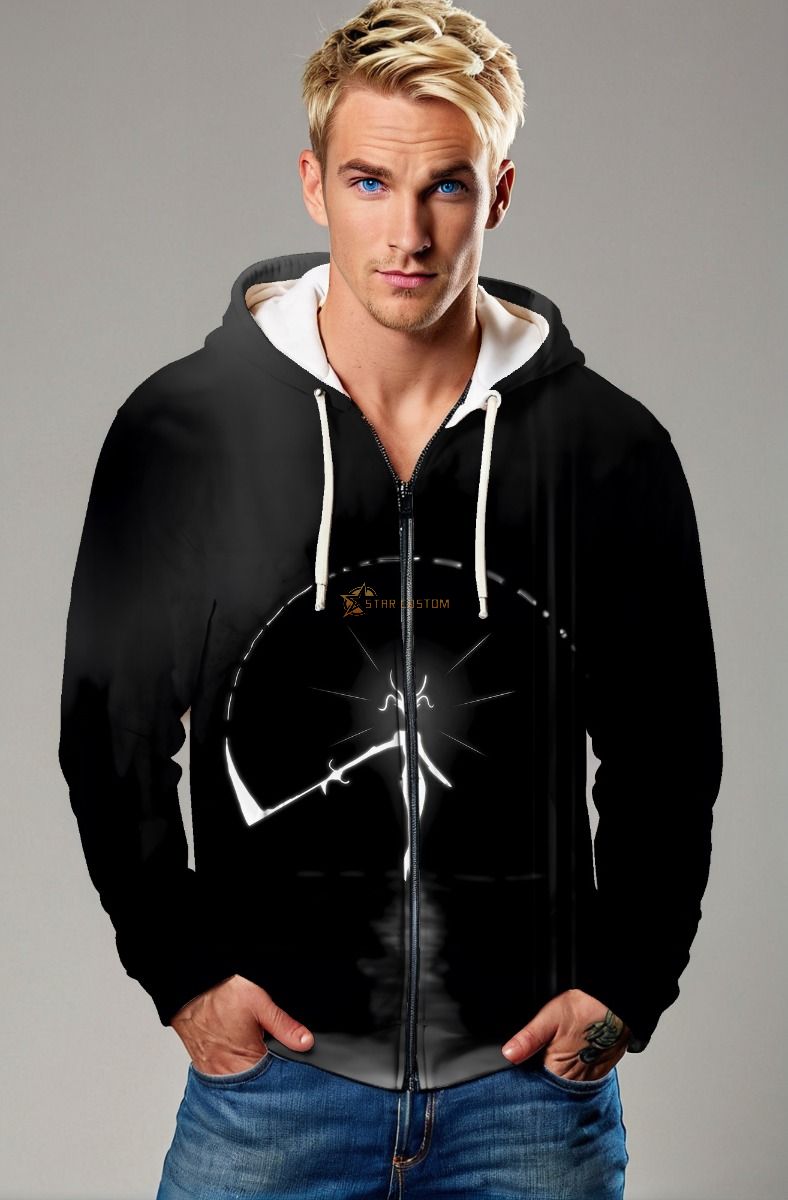 Midnight Reflection Zip-Up Hoodie – Warrior in the Fog