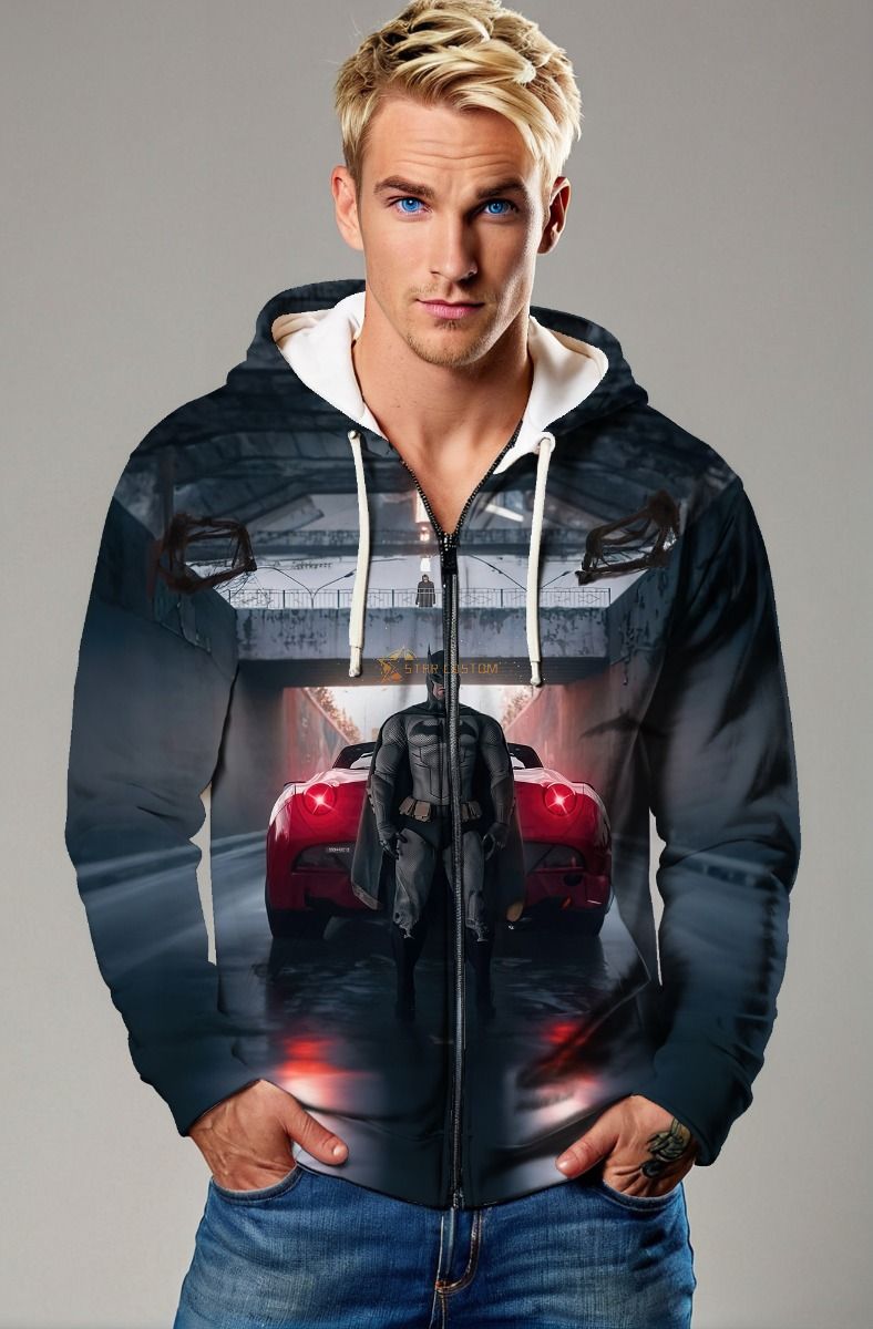 Gotham Velocity – Black Zip-Up Hoodie