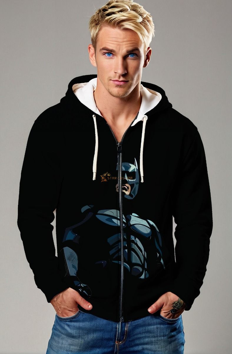 Gotham Vigilante Zip-Up Hoodie – Minimalist Bat Armor