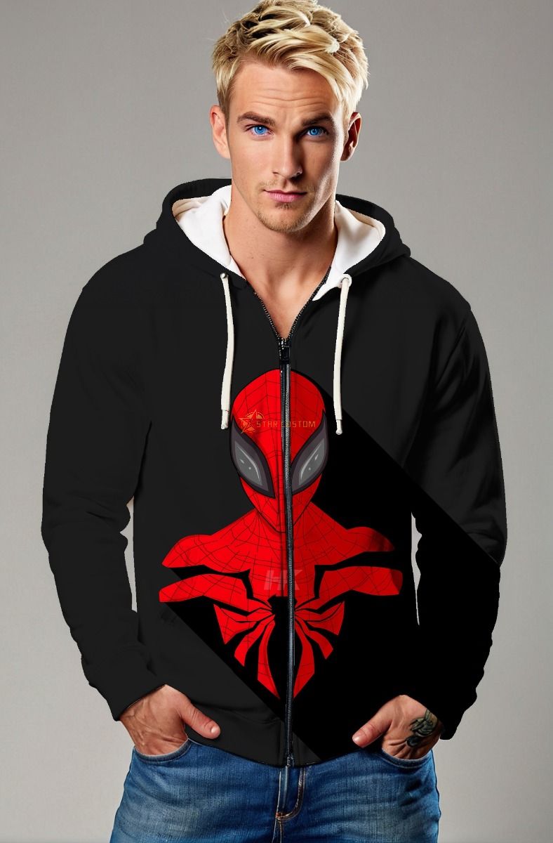 Web Guardian Zip-Up Hoodie – Shadow Red Edition