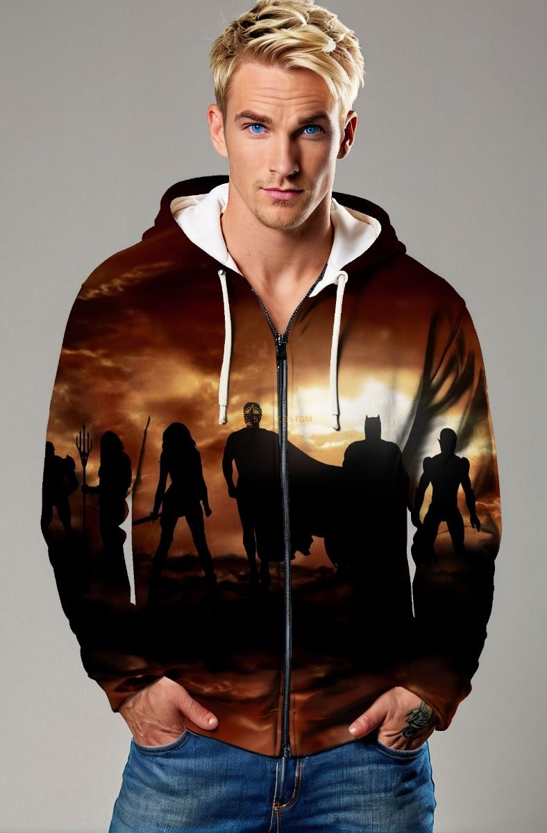 Heroes United Zip-Up Hoodie – Sunset League Design