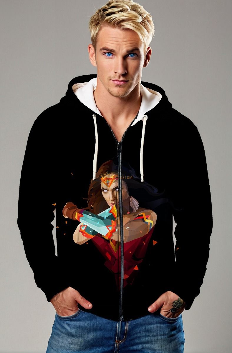 Amazon Champion Zip-Up Hoodie – Polygon Warrior Design