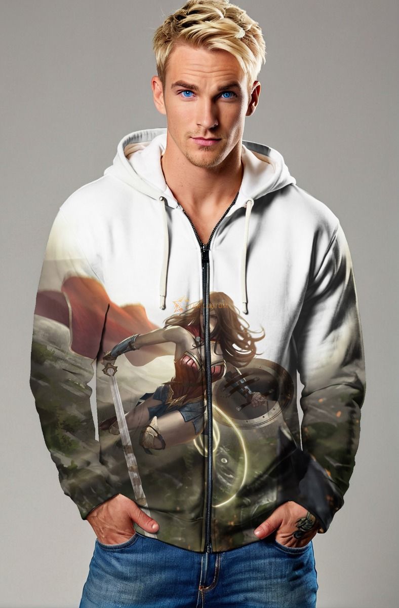Battlefield Warrior Zip-Up Hoodie – Wonder Woman