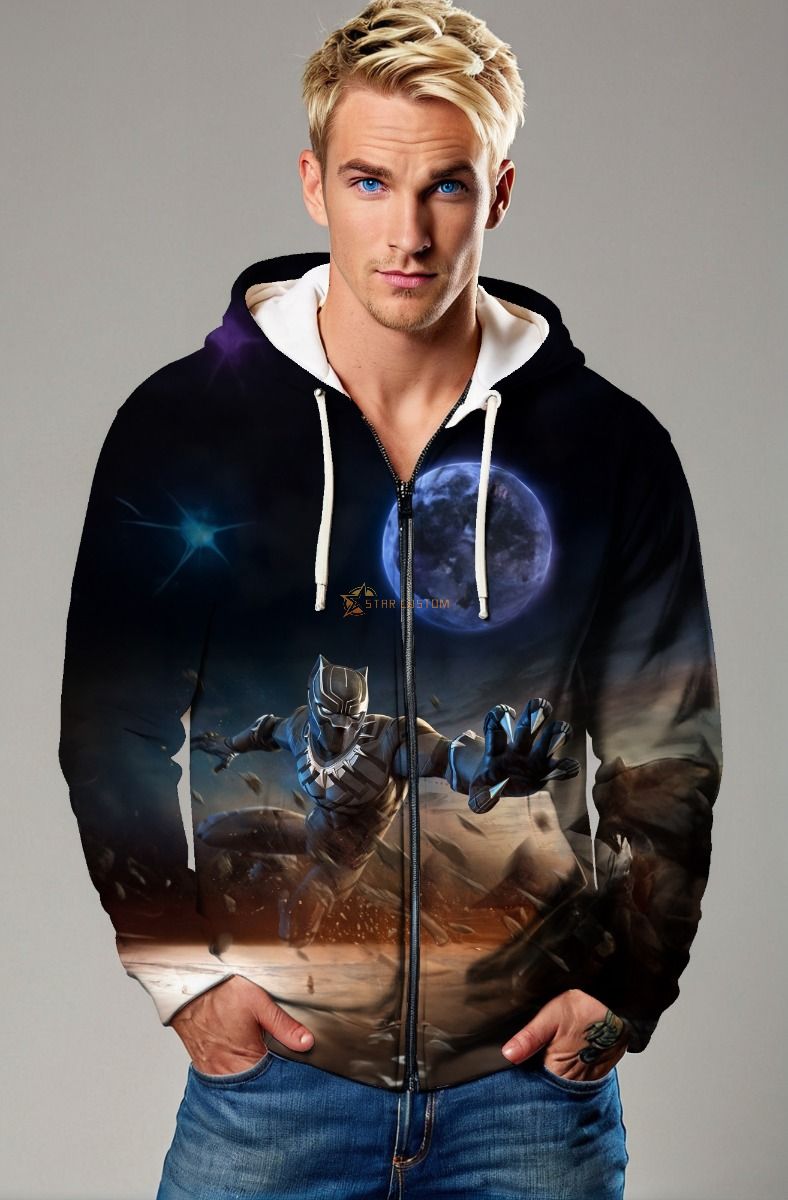 Marvel Black Panther Zip-Up Hoodie – Night Warrior Edition