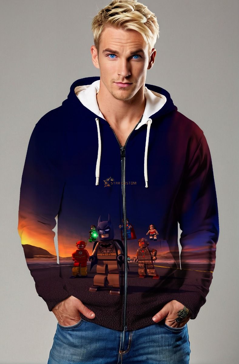 LEGO Justice League Zip-Up Hoodie – Heroic Sunset Edition