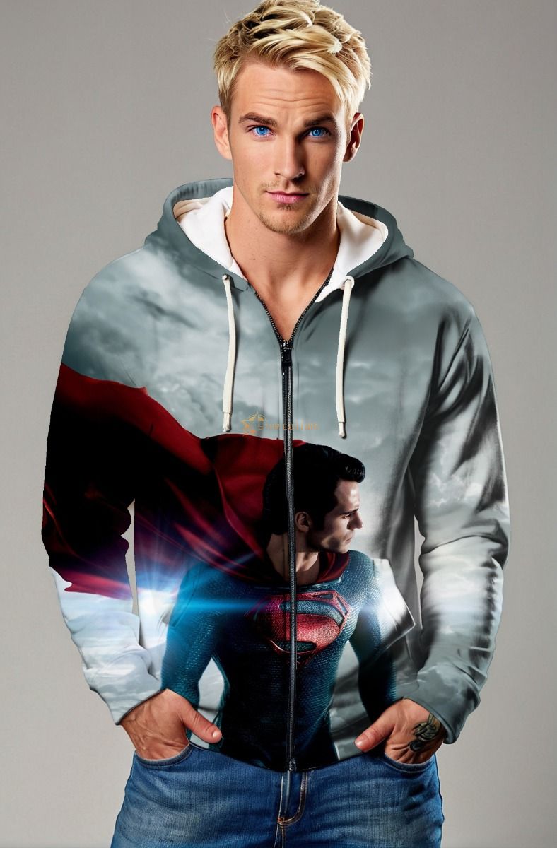 Superman Sky Sentinel Zip-Up Hoodie – Cloud Watch Hero