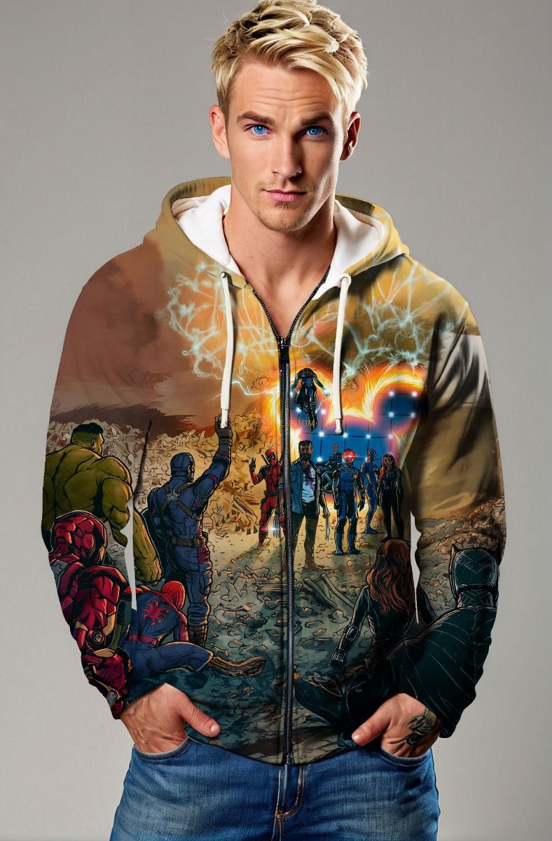 Marvel Heroes Assemble Zip-Up Hoodie – United We Stand