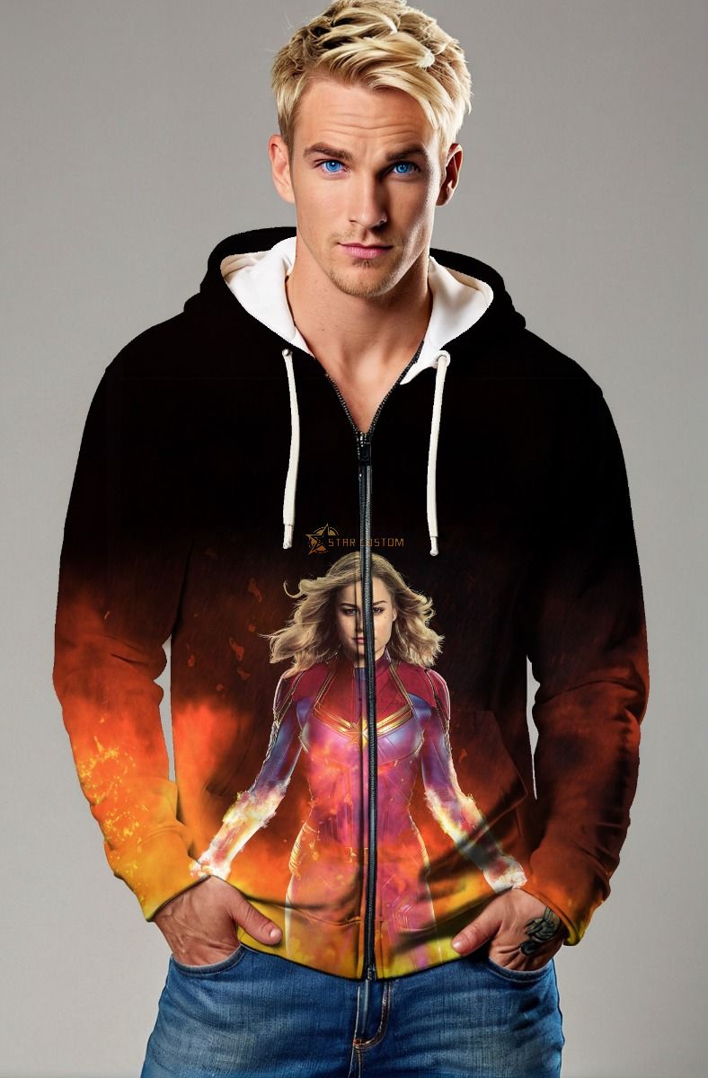 Captain Marvel Zip-Up Hoodie – Hero Ignited