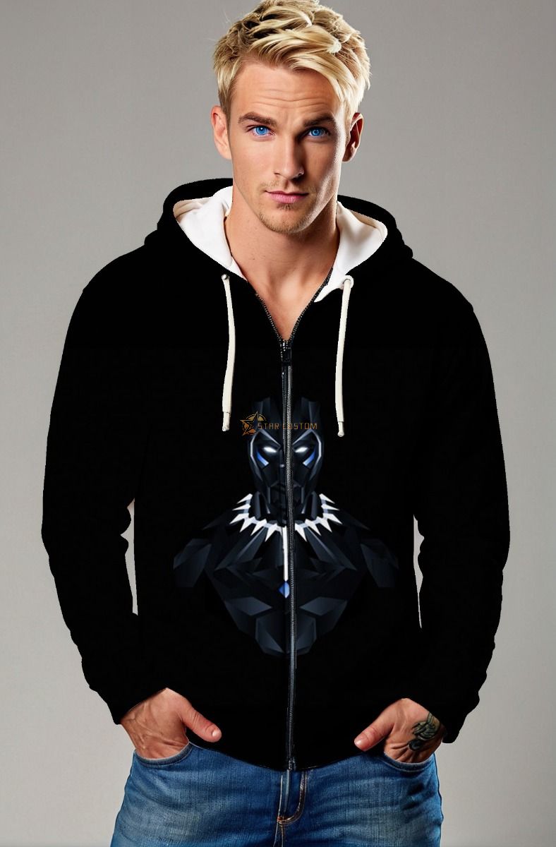 Black Panther Zip-Up – Geometric Armor Black