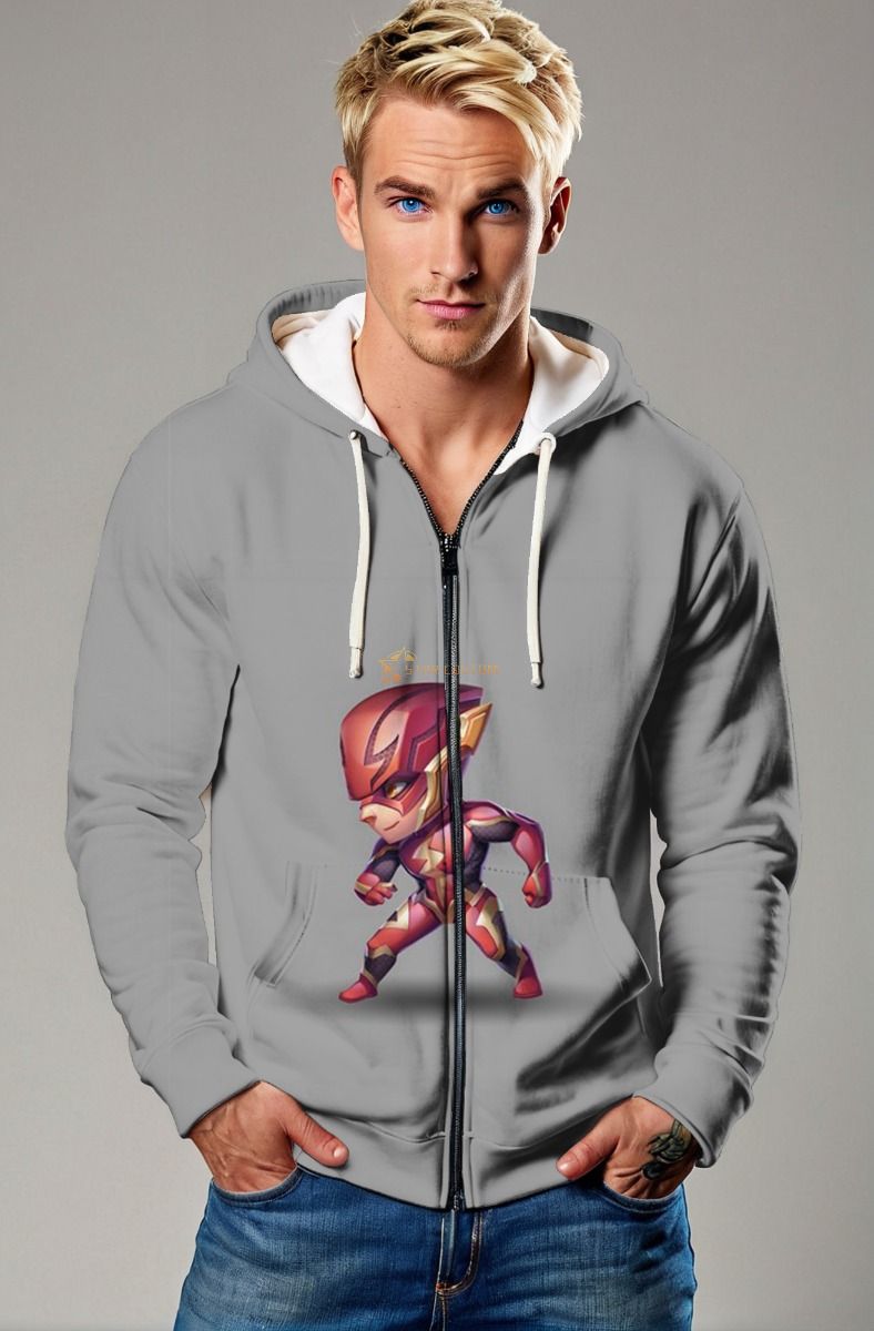 Chibi Flash Zip-Up – Mini Hero on the Move