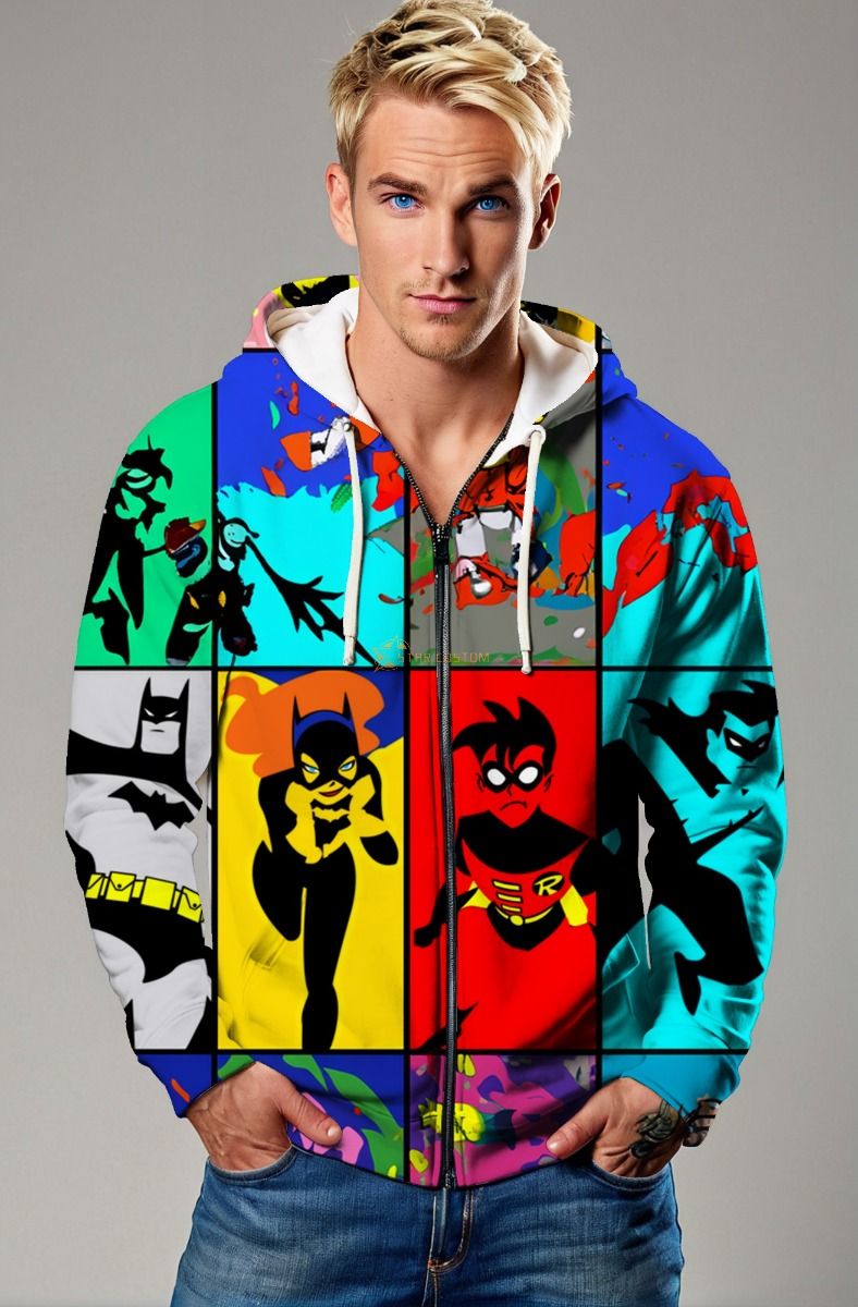 Batman Animated Pop Art Zip-Up – Color Block Heroes