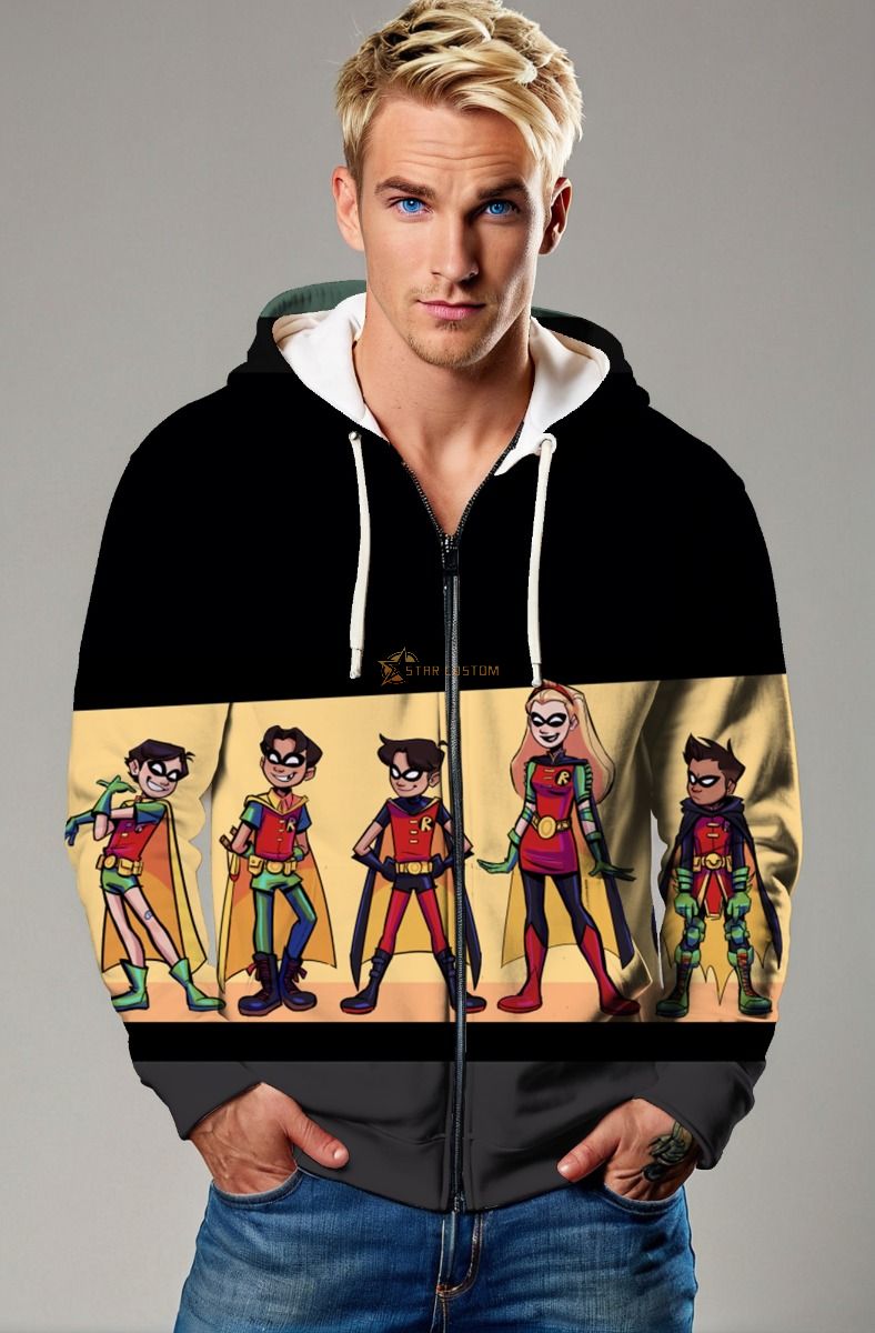 Robin Evolution Cartoon Zip-Up – Gotham's Young Heroes