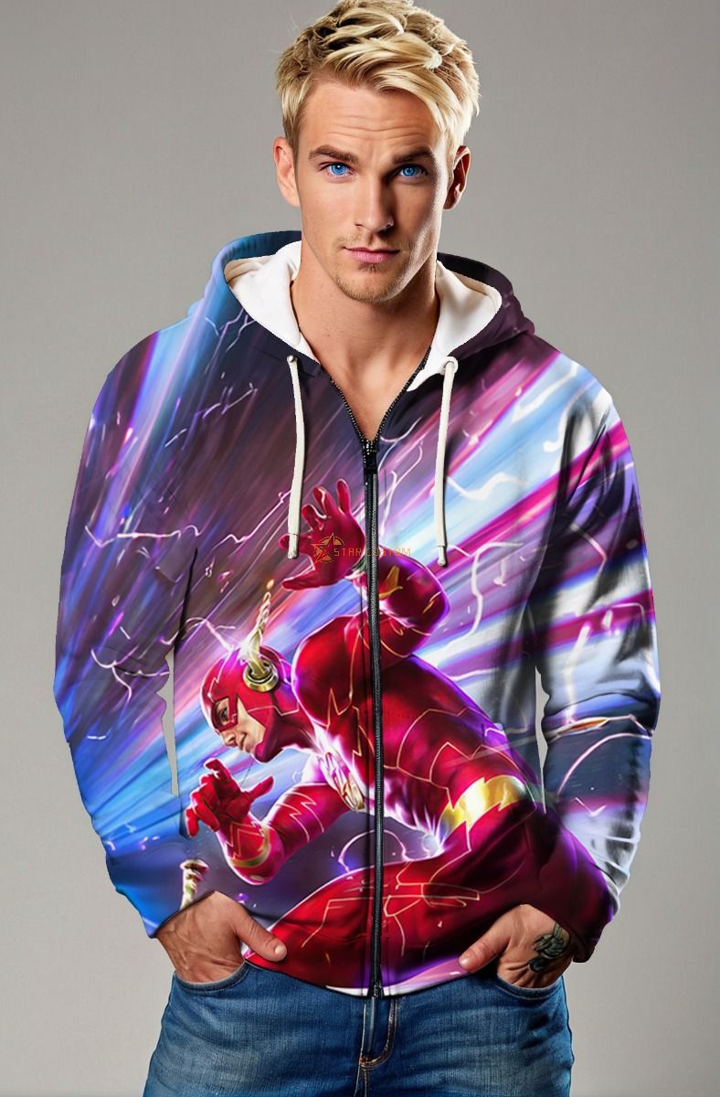 The Flash Lightning Burst Full-Zip Hoodie