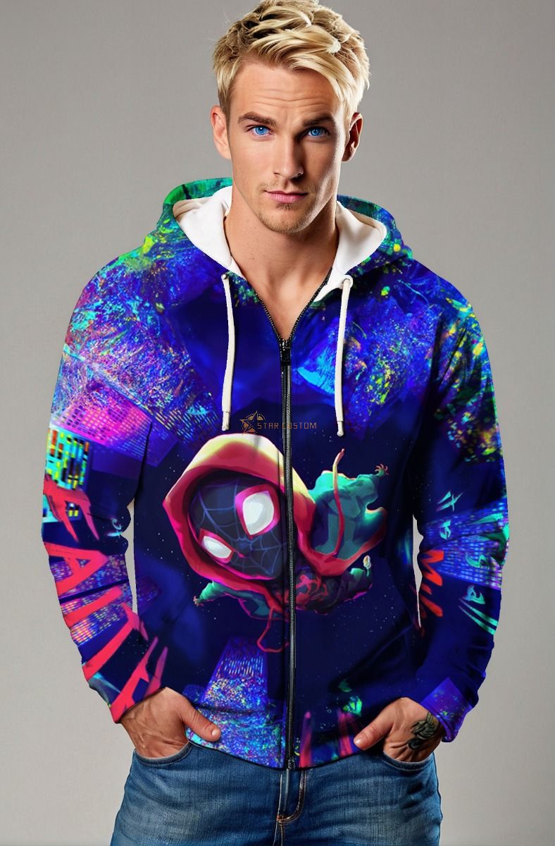Miles Morales Multiverse Glow Full-Zip Hoodie