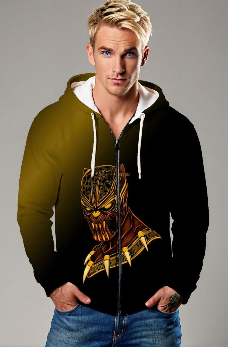 Black Panther Royal Gold Full-Zip Hoodie