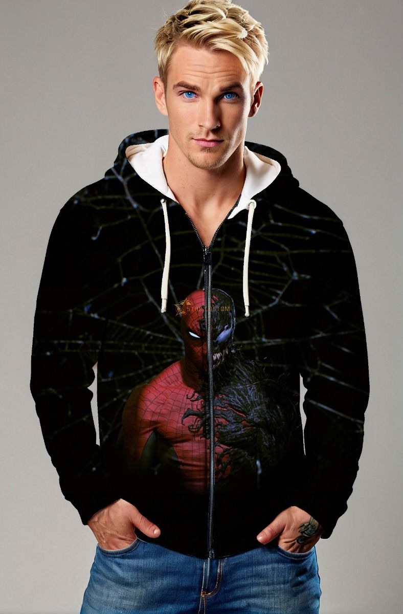 Venomized Spider-Man Symbiote Takeover Full-Zip Hoodie
