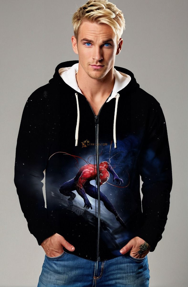 Spider-Man vs Carnage Cosmic Battle Full-Zip Hoodie