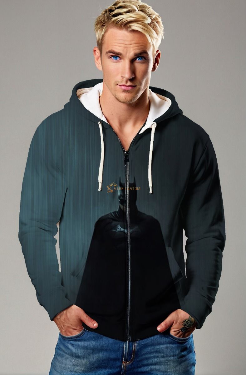 Harley Quinn Punk Chaos Zip-Up Hoodie – Orange Graffiti Urban Graphic Jacket