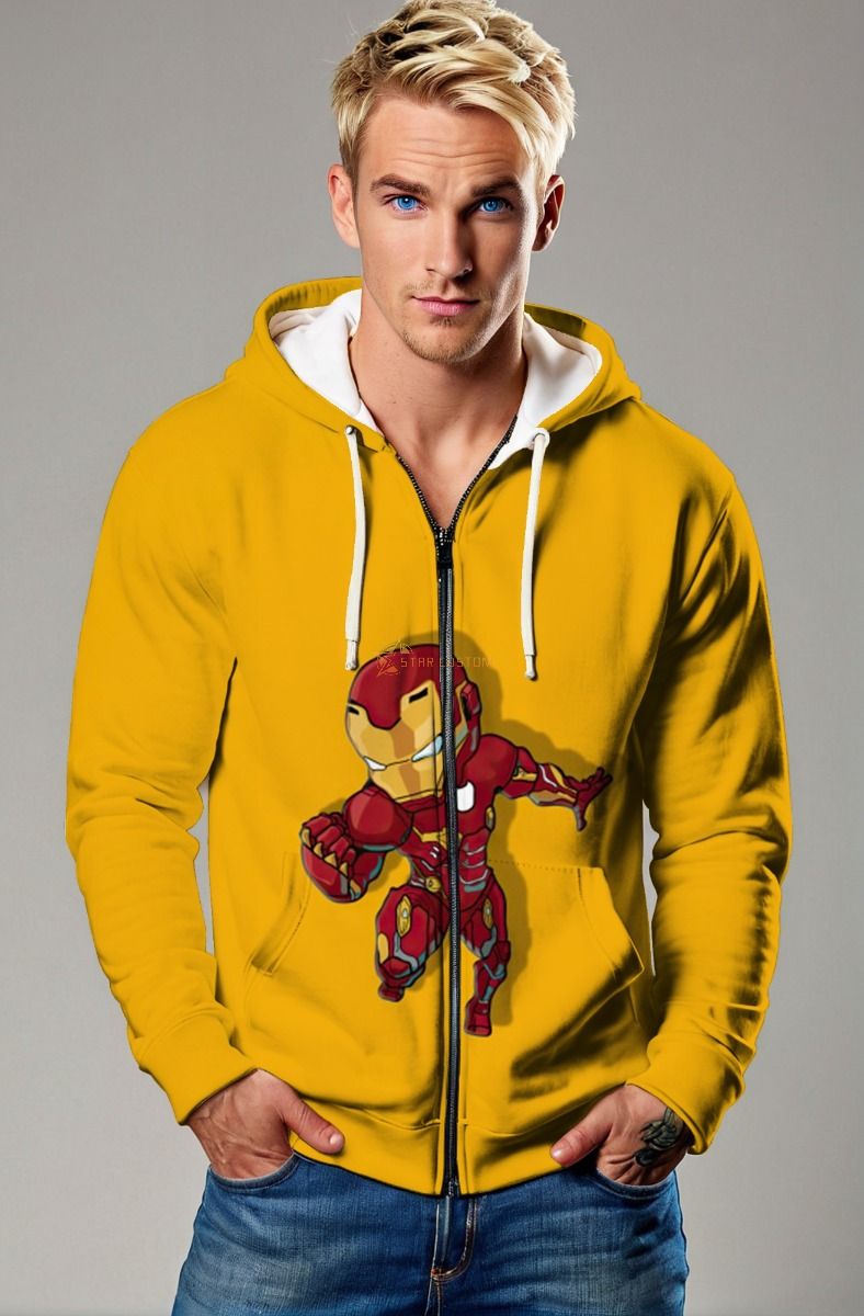 Tiny Tech Zip-Up – Iron Kid Yellow Full-Zip Hoodie