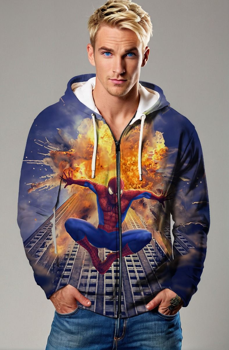 Skyburst Spider Zip-Up – Blaze of the City Skies