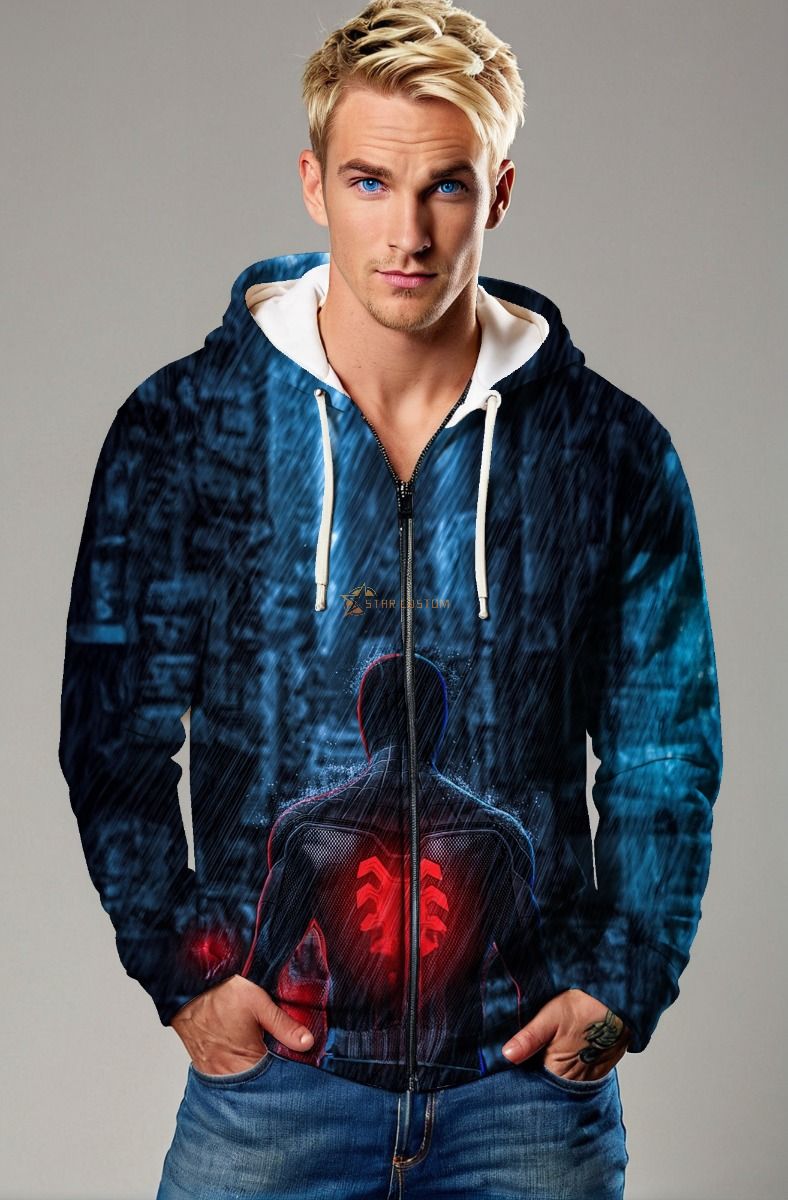 Neo-Spider Zip-Up – Red Signal in the Rain