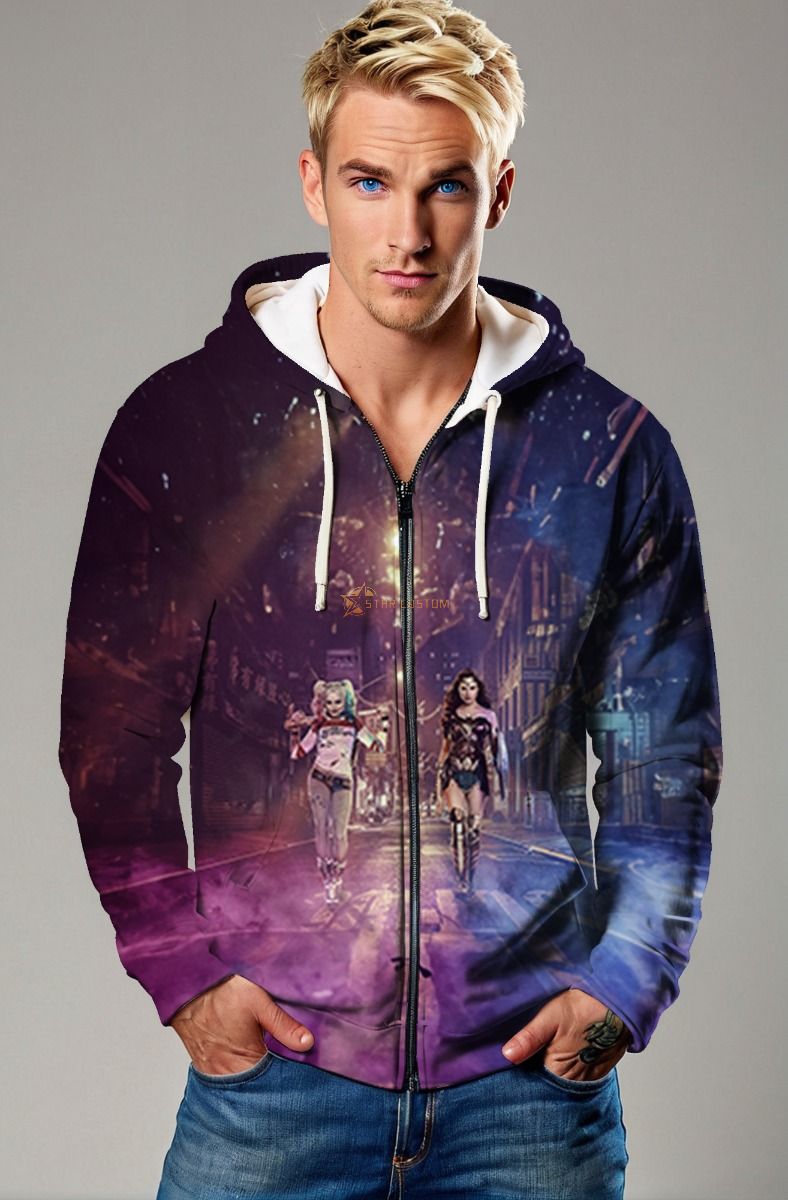 Neon Stride Zip Hoodie – Dual Power, One Street