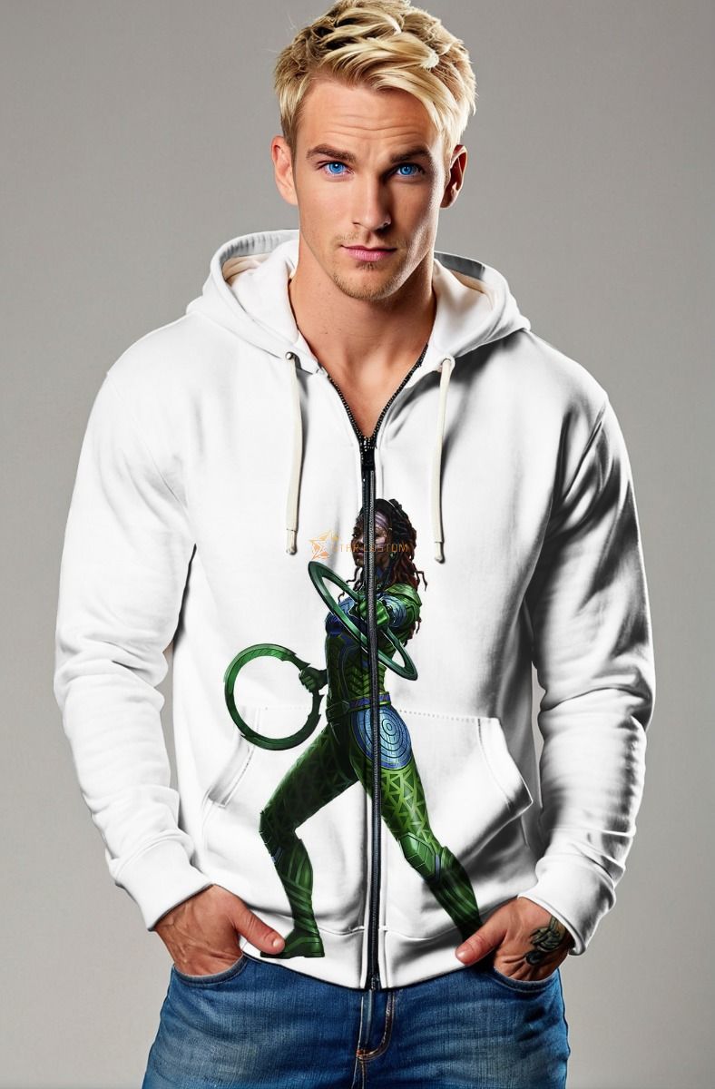 White Black Panther Zip-Up Hoodie