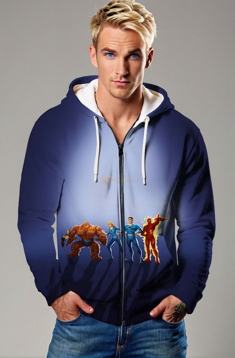 Fantastic Four (Reboot 2005) Team Heroes Zip-Up Hoodie