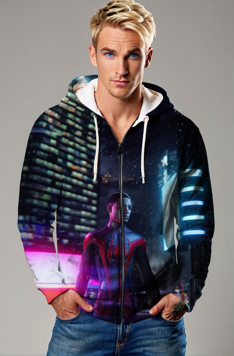 Black & Red Spider-Man Zip-Up Hoodie