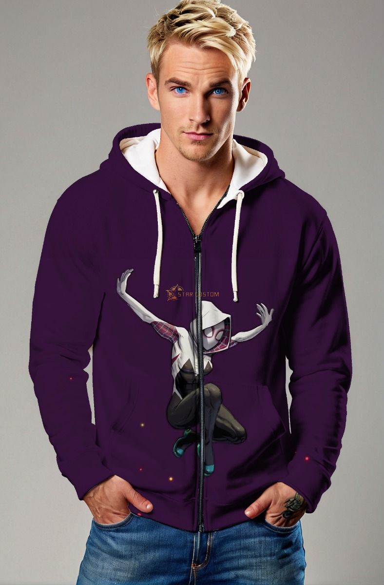 Spider-Woman Zip-Up Hoodie - Purple Glow