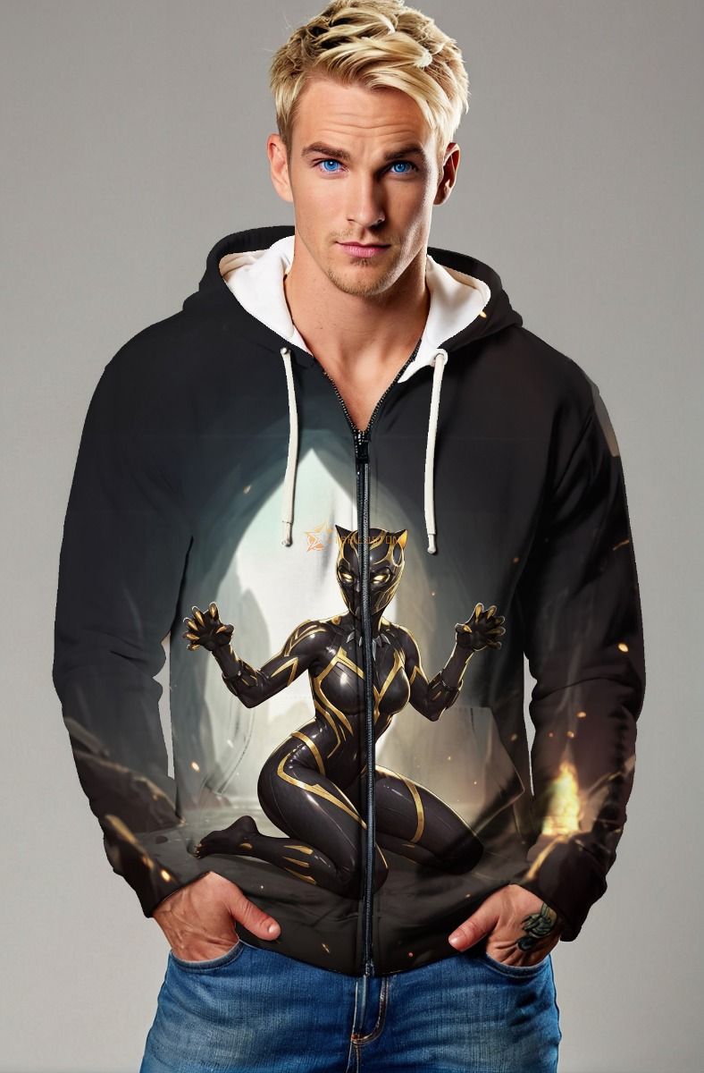 Black Panther Black Zip-Up Hoodie – Heroic Everyday Wear