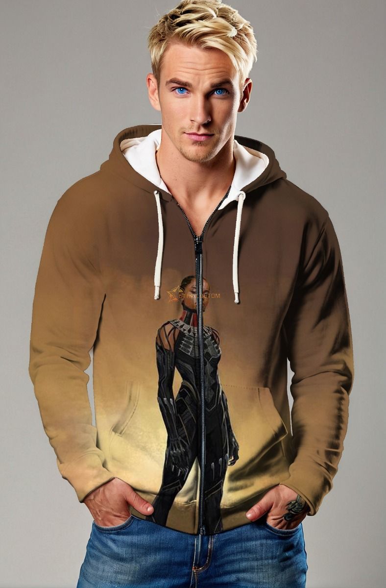 Black Panther Brown Zip-Up Hoodie