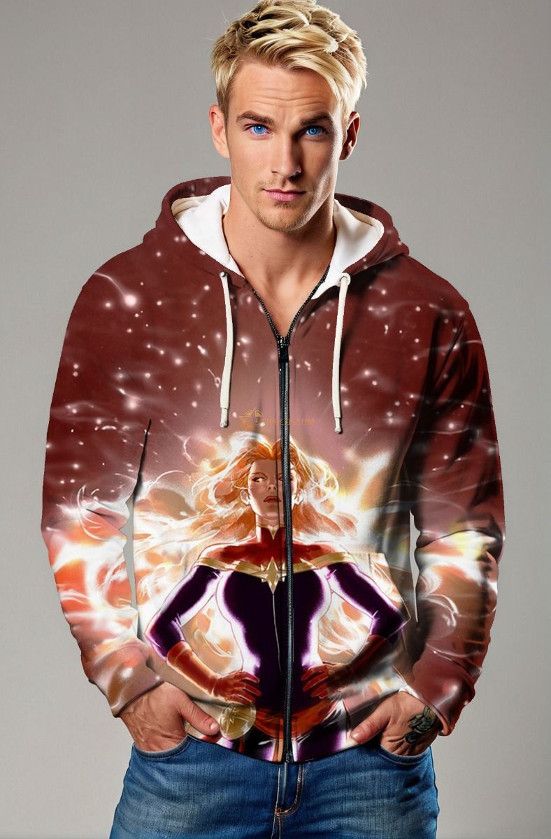 Captain Marvel Cosmic Power Zip-Up Hoodie