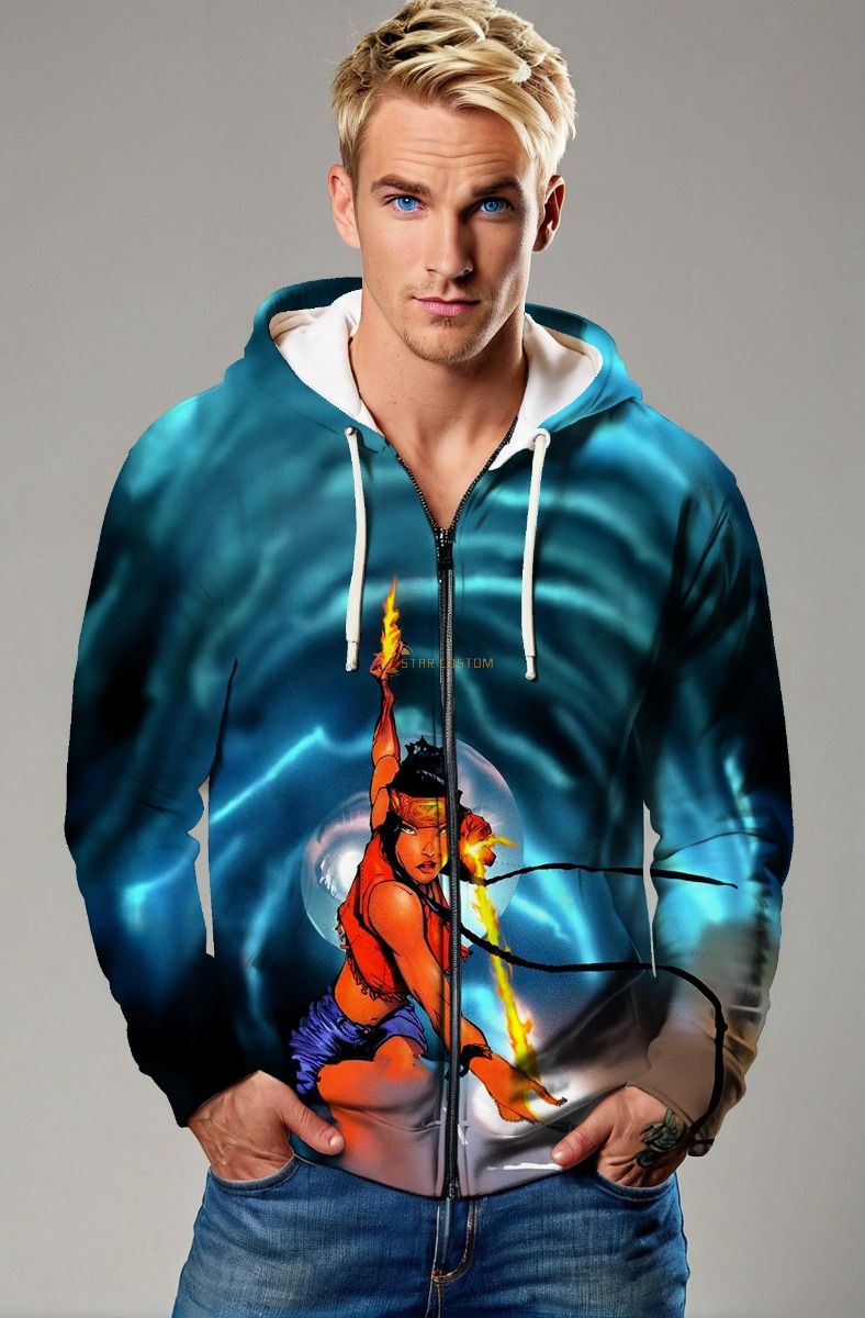 Shimmering Teal Danielle Moonstar Zip-Up Hoodie