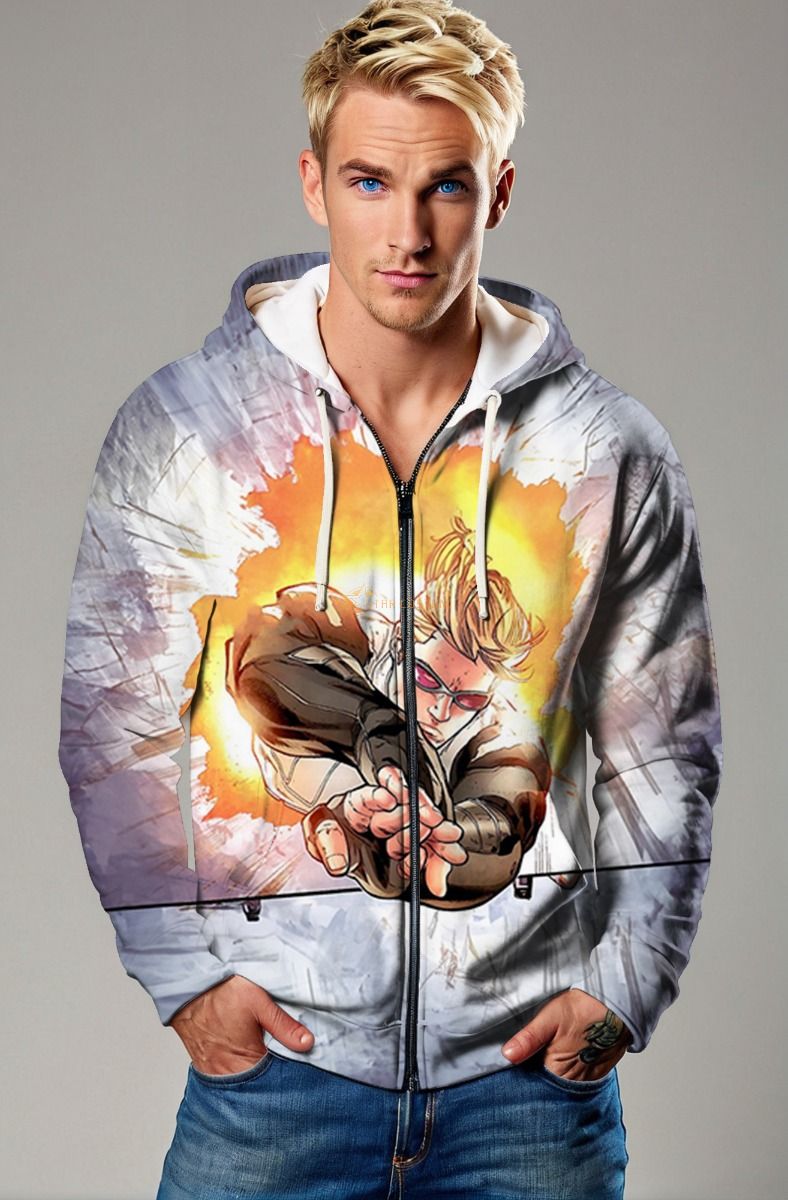 Steel Gray Cannonball 1995 X-Men Ultra Zip-Up Hoodie