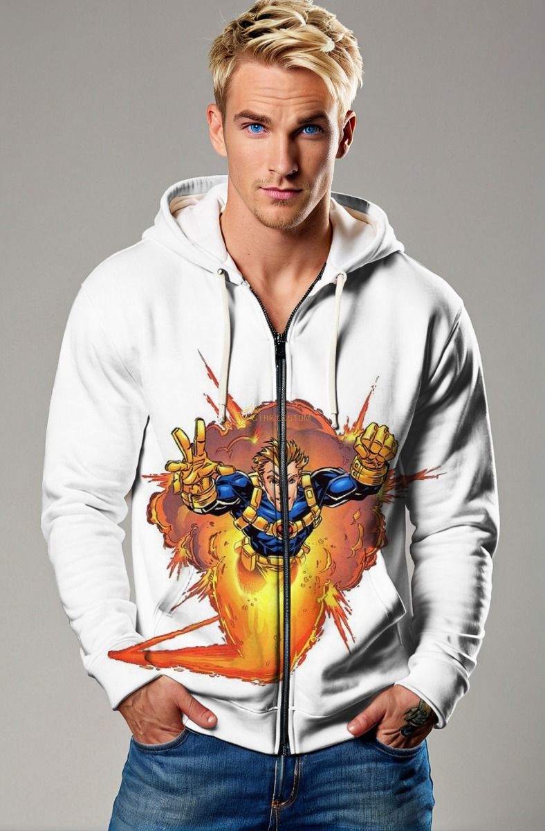 White Cannonball 1995 X-Men Ultra Zip-Up Hoodie