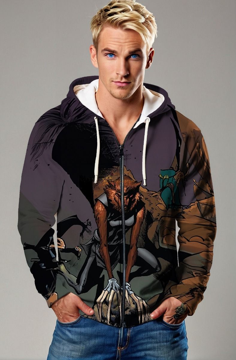 Deep Burgundy Wolfsbane X-Men Zip-Up Hoodie