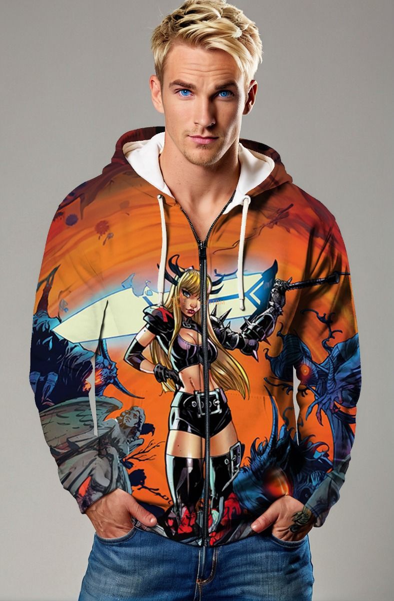 Illyana Rasputin / Magik Limbo Fire Zip-Up Hoodie