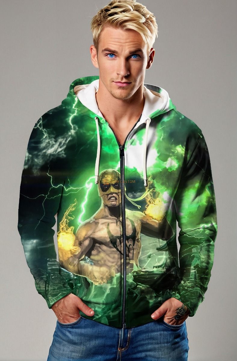 Danny Rand / Iron Fist Green & Yellow Zip-up Hoodie