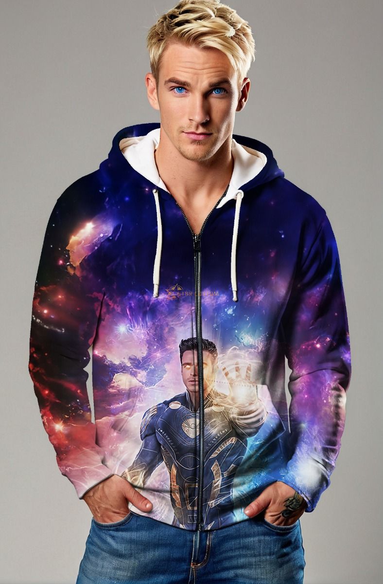 Ikaris Cosmic Blue Zip-up Hoodie