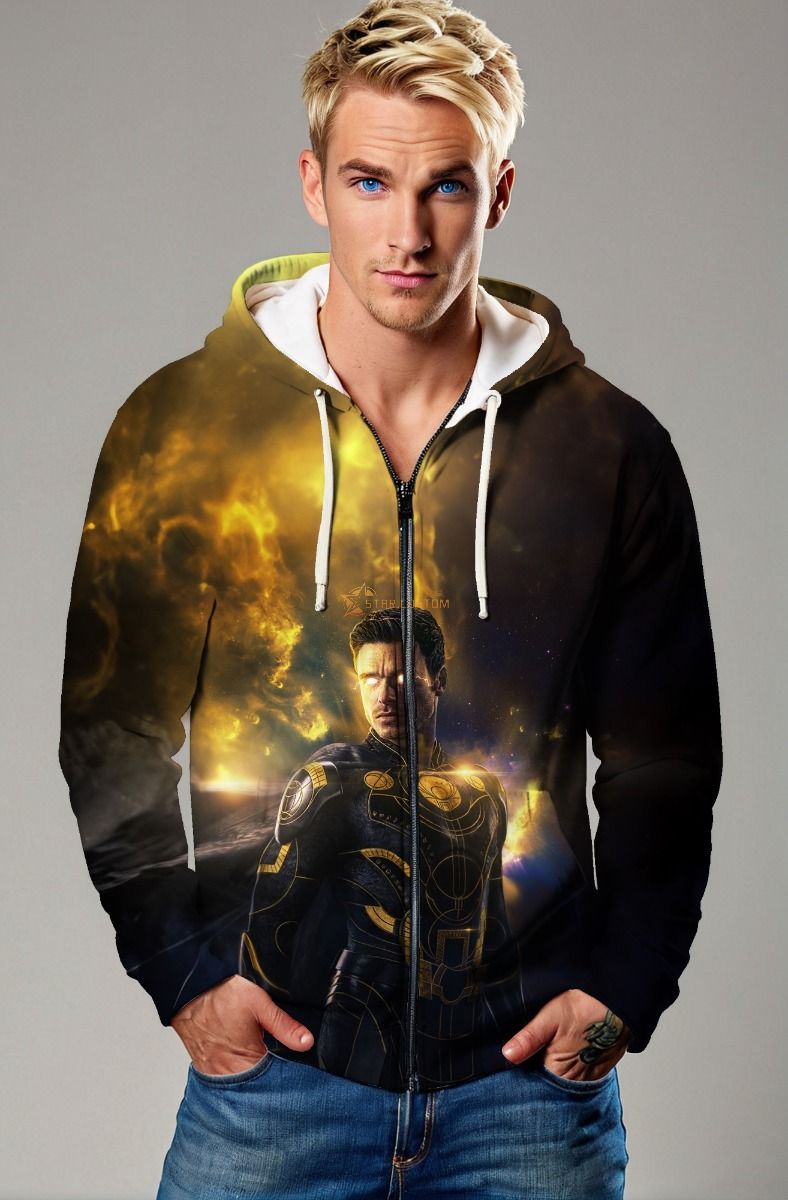 Ikaris Black & Gold Zip-up Hoodie