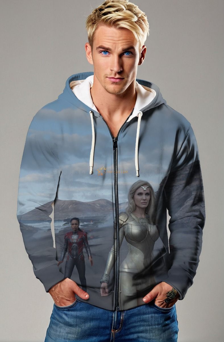 Stay stylish and powerful with the Thena zip-up hoodie.