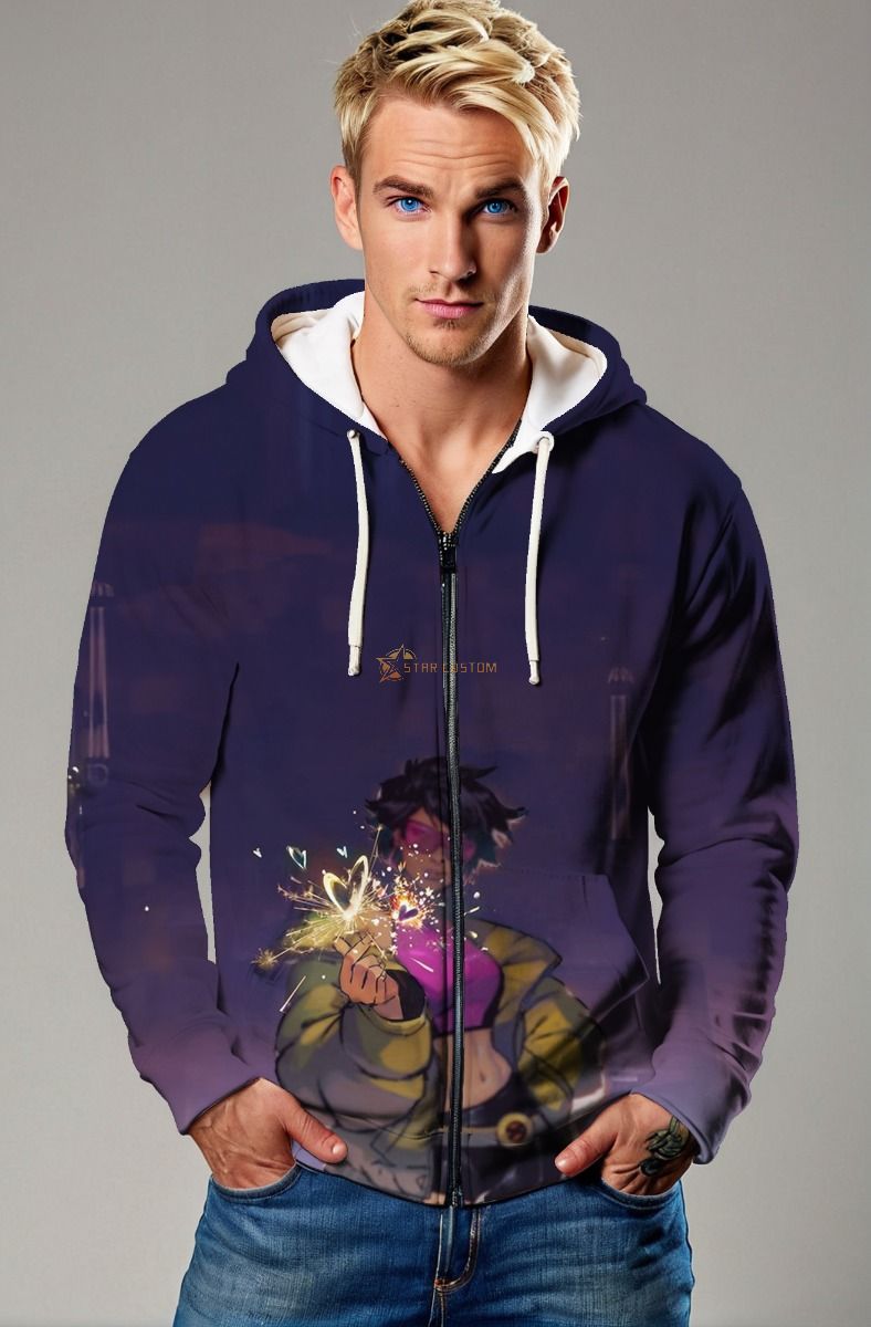Embrace Jubilee’s energetic style with this fun and stylish zip-up hoodie.