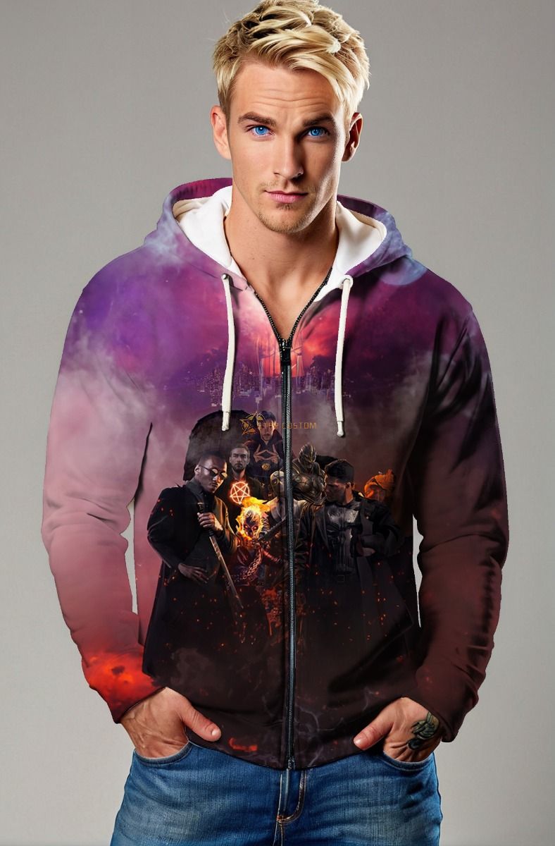 The Midnight Sons by Agt Design Zip-Up Hoodie brings together comfort and fandom.