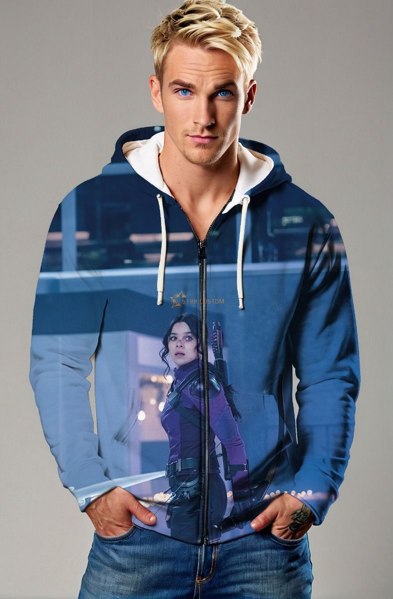 Dark Kate Bishop / Hawkeye Zip-Up Hoodie – Bold and Practical